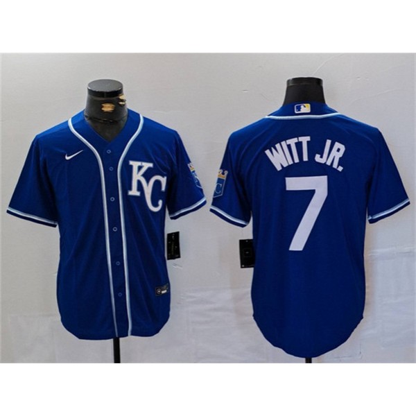 Kansas City Royals #7 Bobby Witt Jr. Royal Cool Base Stitched Jersey