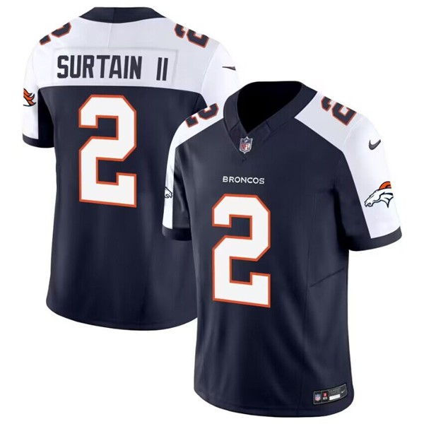 Denver Broncos #2 Pat Surtain II Navy 2024 Draft F.U.S.E. Alternate Vapor Limited Stitched Jersey
