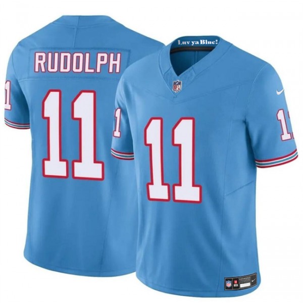 Tennessee Titans #11 Mason Rudolph Blue 2024 F.U.S.E. Throwback Vapor Limited Stitched Jersey