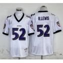 Baltimore Ravens #52 Ray Lewis White Throwback Stitched Jersey