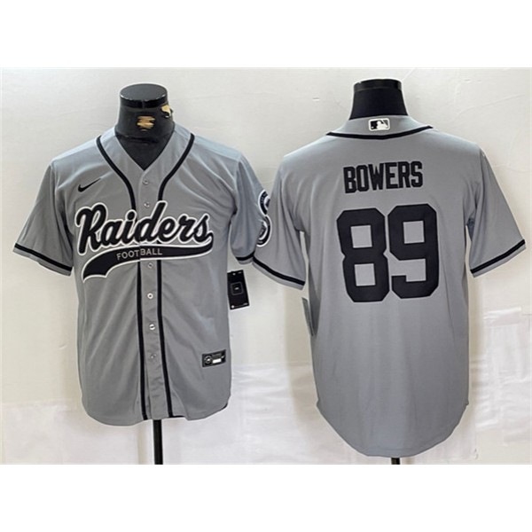 Las Vegas Raiders #89 Brock Bowers Gray Cool Base Stitched Jersey