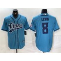 Tennessee Titans #8 Will Levis Blue With Patch Cool Base Stitched Jersey