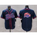 Buffalo Bills Navy Team Big Logo With Patch Cool Base Stitched Jersey