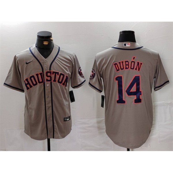 Houston Astros #14 Mauricio Dubón Gray Cool Base Stitched Jersey