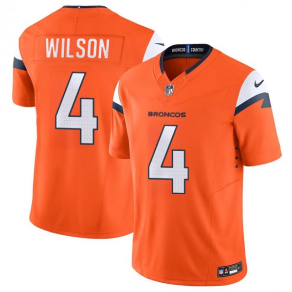 Denver Broncos #4 Zach Wilson Orange 2024 F.U.S.E. Vapor Limited Stitched Jersey