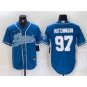 Detroit Lions #97 Aidan Hutchinson Blue Cool Base Stitched Jersey