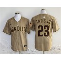 San Diego Padres #23 Fernando Tatis Jr. Tan Stitched Jersey