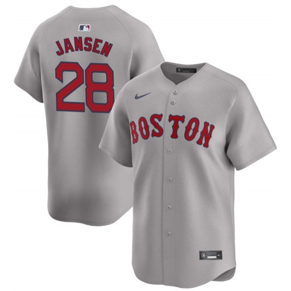 Boston Red Sox #28 Danny Jansen Gray 2024 Away Limited Stitched Jersey