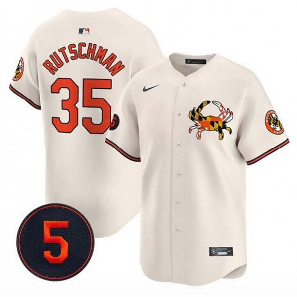 Baltimore Orioles #35 Adley Rutschman Cream With Patch Vapor Premier Limited Stitched Jersey
