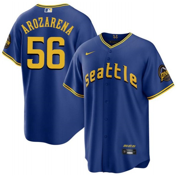 Seattle Mariners #56 Randy Arozarena Royal City Connect Cool Base Stitched Jersey