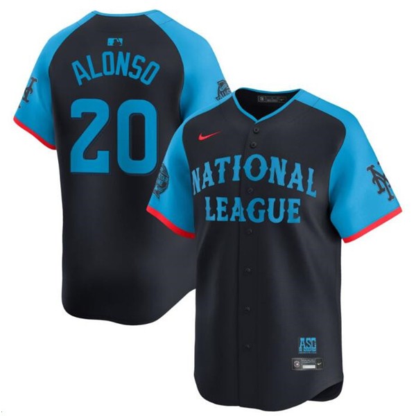 National League #20 Pete Alonso Navy 2024 All-Star Limited Stitched Jersey