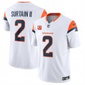 Denver Broncos #2 Pat Surtain II White 2024 F.U.S.E. Wit 1-Star C Patch Vapor Limited Stitched Jersey