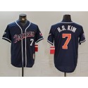 San Diego Padres #7 Ha-Seong Kim Navy Cool Base Stitched Jersey