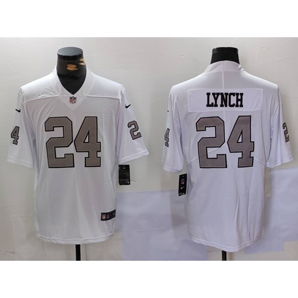 Las Vegas Raiders #24 Marshawn Lynch White Vapor Untouchable Limited Stitched Jersey
