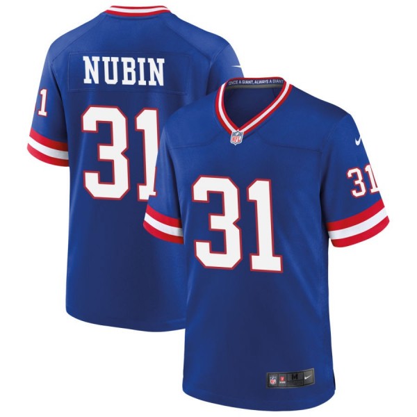 New York Giants #31 Tyler Nubin Royal Classic Stitched Game Jersey