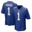 New York Giants #1 Malik Nabers Royal 2024 First Round Pick Stitched Game Jersey