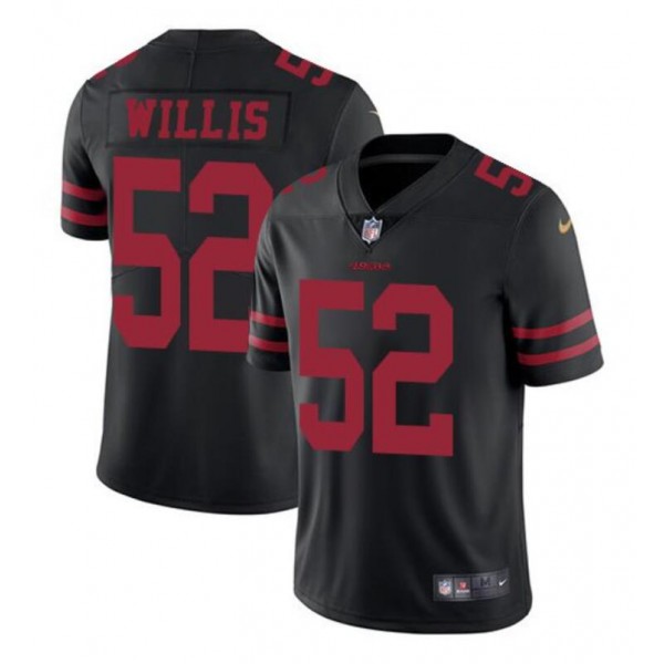 49ers #52 Patrick Willis Black Stitched Limited Rush Jersey