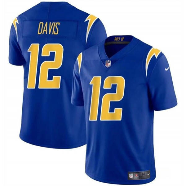 Los Angeles Chargers #12 Derius Davis Royal 2024 Vapor Limited Stitched Jersey