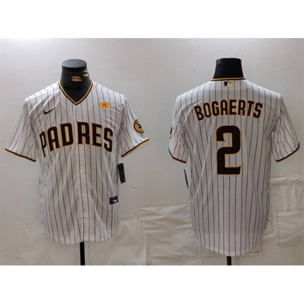 San Diego Padres #2 Xander Bogaerts White With PS Patch Cool Base Stitched Jersey