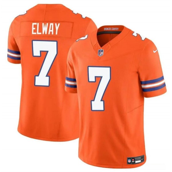 Denver Broncos #7 John Elway Orange F.U.S.E. Mile High Collection 1977 Throwback Vapor Limited Stitched Jersey