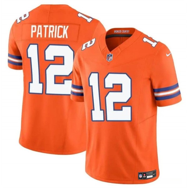 Denver Broncos #12 Tim Patrick Orange F.U.S.E. Mile High Collection 1977 Throwback Vapor Limited Stitched Jersey