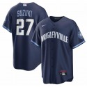 Chicago Cubs #27 Seiya Suzuki Navy City Connect Cool Base Stitched Jersey