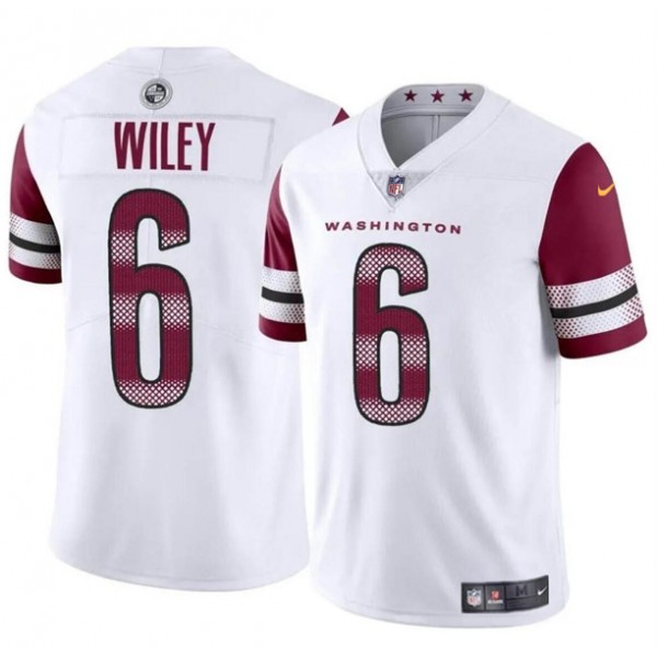 Washington Commanders #6 Michael Wiley White 2024 Vapor Limited Stitched Jersey