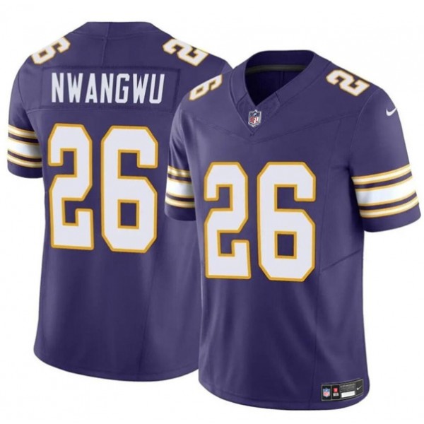 Minnesota Vikings #26 Kene Nwangwu Purple 2023 F.U.S.E. Throwback Vapor Untouchable Limited Stitched Jersey