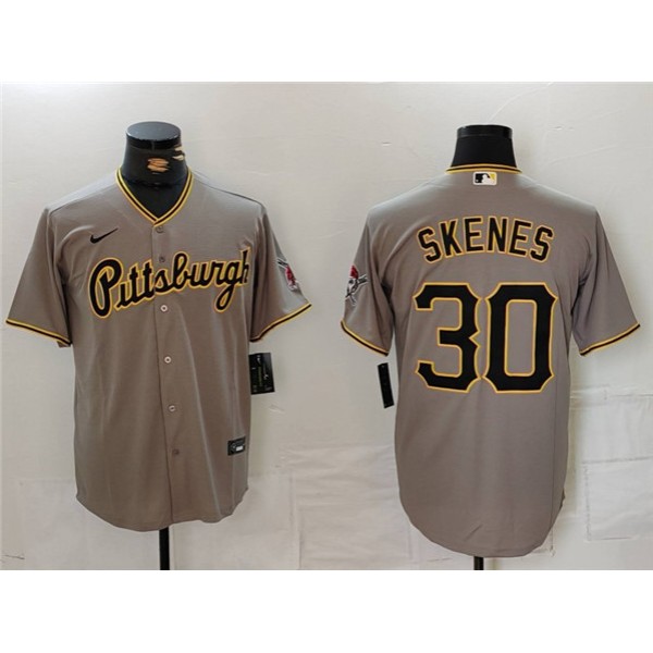 Pittsburgh Pirates #30 Paul Skenes Grey Stitched Jersey