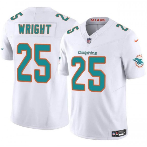 Miami Dolphins #25 Jaylen Wright White 2024 F.U.S.E Vapor Limited Stitched Jersey