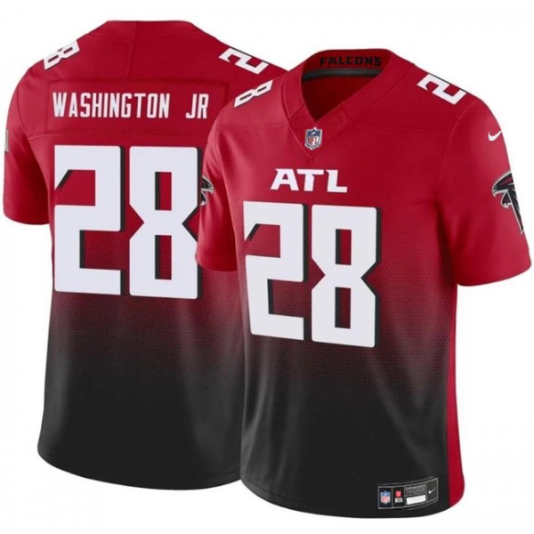 Atlanta Falcons #28 Carlos Washington Jr Red Black 2024 F.U.S.E Vapor Untouchable Limited Stitched Jersey