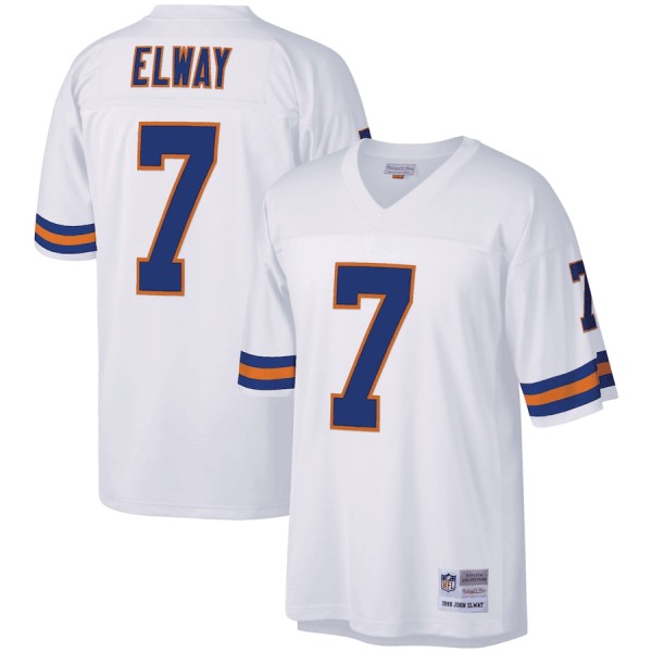 Mitchell And Ness White Denver Broncos #7 John Elway Stitched Jersey