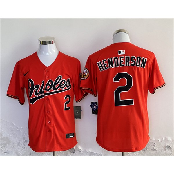 Baltimore Orioles #2 Gunnar Henderson Orange 2024 With Patch Cool Base Stitched Jersey