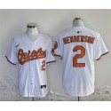 Baltimore Orioles #2 Gunnar Henderson White 2024 With Patch Cool Base Stitched Jersey