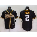 Pittsburgh Steelers #2 Justin Fields Black With Patch Cool Base Stitched Jersey