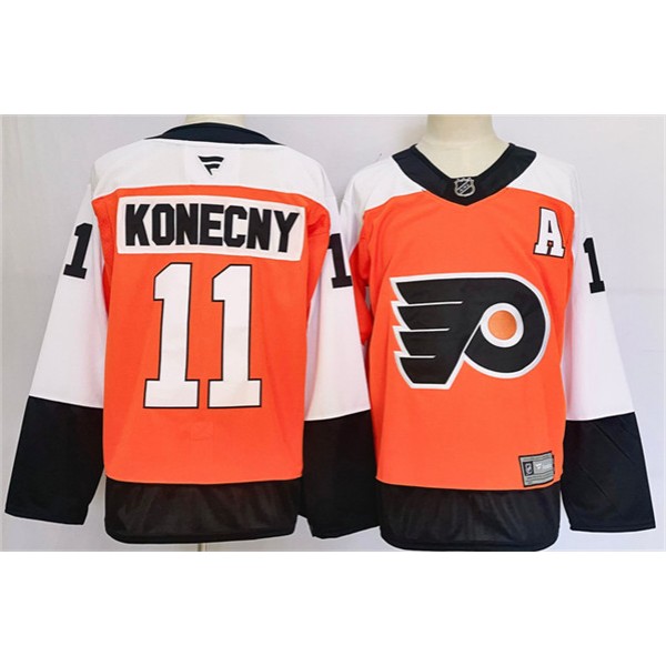 Philadelphia Flyers #11 Travis Konecny Orange 2024 Stitched Jersey