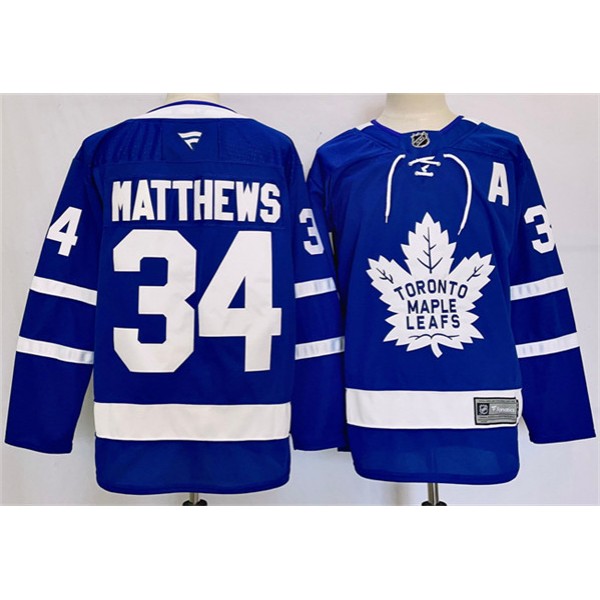 Toronto Maple Leafs #34 Auston Matthews Blue 2024-25 Stitched Jersey