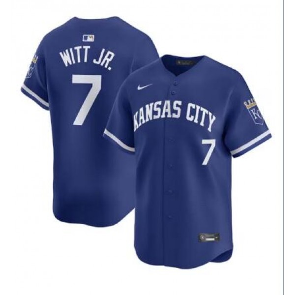 Kansas City Royals #7 Bobby Witt Jr. Royal Blue Cool Base Stitched Jersey