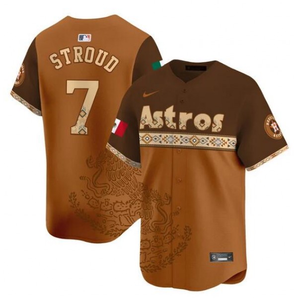 Houston Astros #7 C.J. Stroud Brown Mexico Vapor Jersey