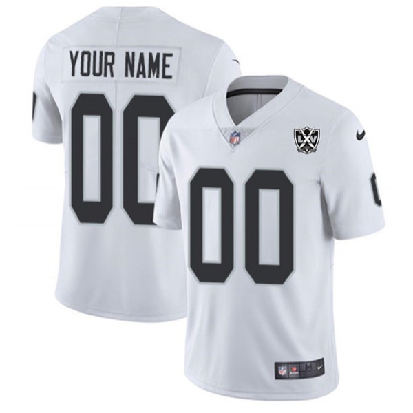 Las Vegas Raiders Custom White 2024 65th Anniversary Patch Vapor Stitched Jersey