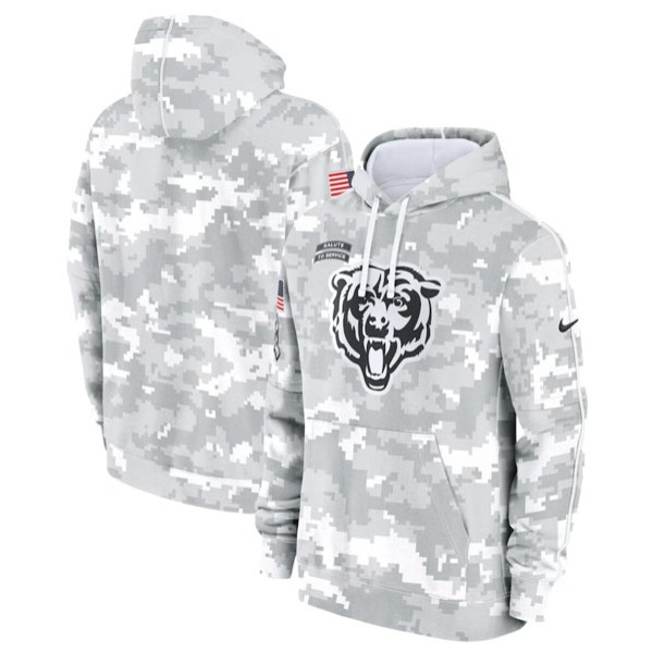 Chicago Bears 2024 Arctic Camo Salute To Service Club Fleece Pullover Hoodie