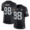Las Vegas Raiders #98 Maxx Crosby Black 2024 F.U.S.E. With 65th Anniversary Patch And 4-Star C Patch Stitched Jersey