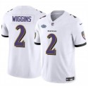 Baltimore Ravens #2 Nate Wiggins White 2024 With Dradt Patch F.U.S.E Vapor Limited Jersey