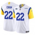 Los Angeles Rams #22 Blake Corum White 2024 With Dradt Patch F.U.S.E Vapor Untouchable Stitched Jersey
