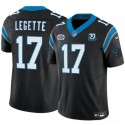 Carolina Panthers #17 Xavier Legette Black 2024 With Dradt Patch And 30th Anniversary Patch F.U.S.E. Vapor Limited Stitched Jersey