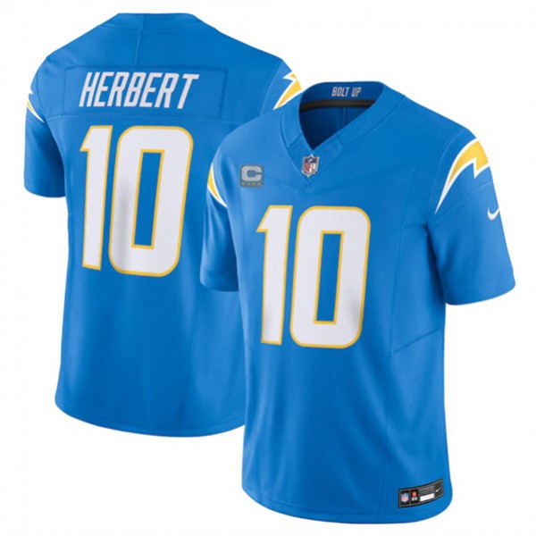 Los Angeles Chargers #10 Justin Herbert Blue 2024 F.U.S.E. With 4-Star C Patch Vapor Limited Stitched Jersey