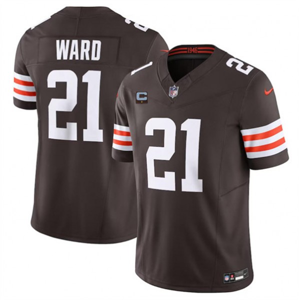 Cleveland Browns #21 Denzel Ward Brown 2024 F.U.S.E. With 1-Star C Patch Vapor Limited Stitched Jersey