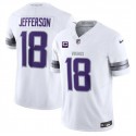 Minnesota Vikings #18 Justin Jefferson White 2024 F.U.S.E. With 2-Star C Patch Winter Warrior Limited Stitched Jersey