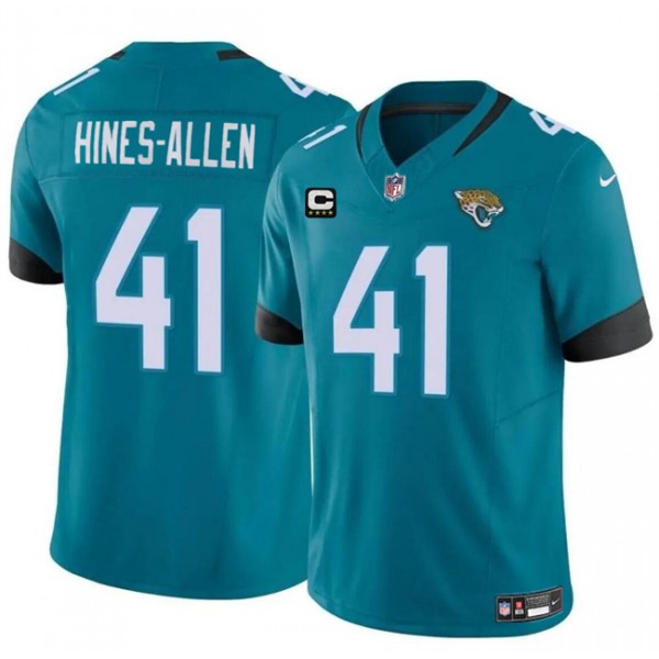 Jacksonville Jaguars #41 Josh Hines-Allen Teal With 4-Star C Patch Vapor Untouchable Limited Stitched Jersey