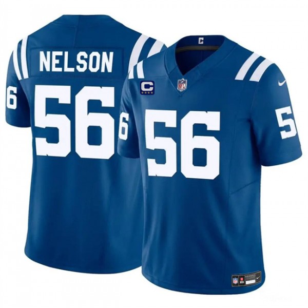 Indianapolis Colts #56 Quenton Nelson Blue 2024 F.U.S.E. With 4-Star C Patch Vapor Limited Stitched Jersey